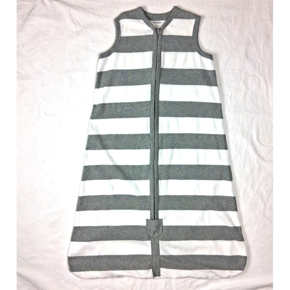 Burt's Bees Gray White Organic Cotton Sleepsack 18 24 Mos Beekeeper 26-36lbs - Picture 3 of 3